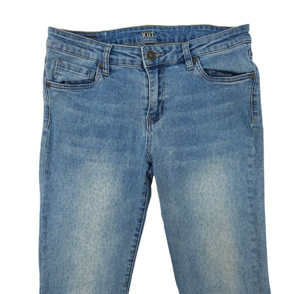 Kut From The Kloth Ankle Skinny Distressed Jeans Womens Size 6 Denim Light Wash - Picture 9 of 12